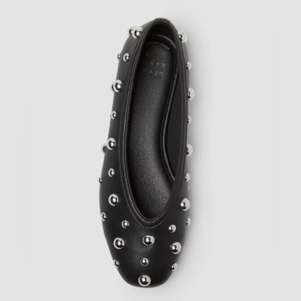 a new day Black Studded Ballet Flat